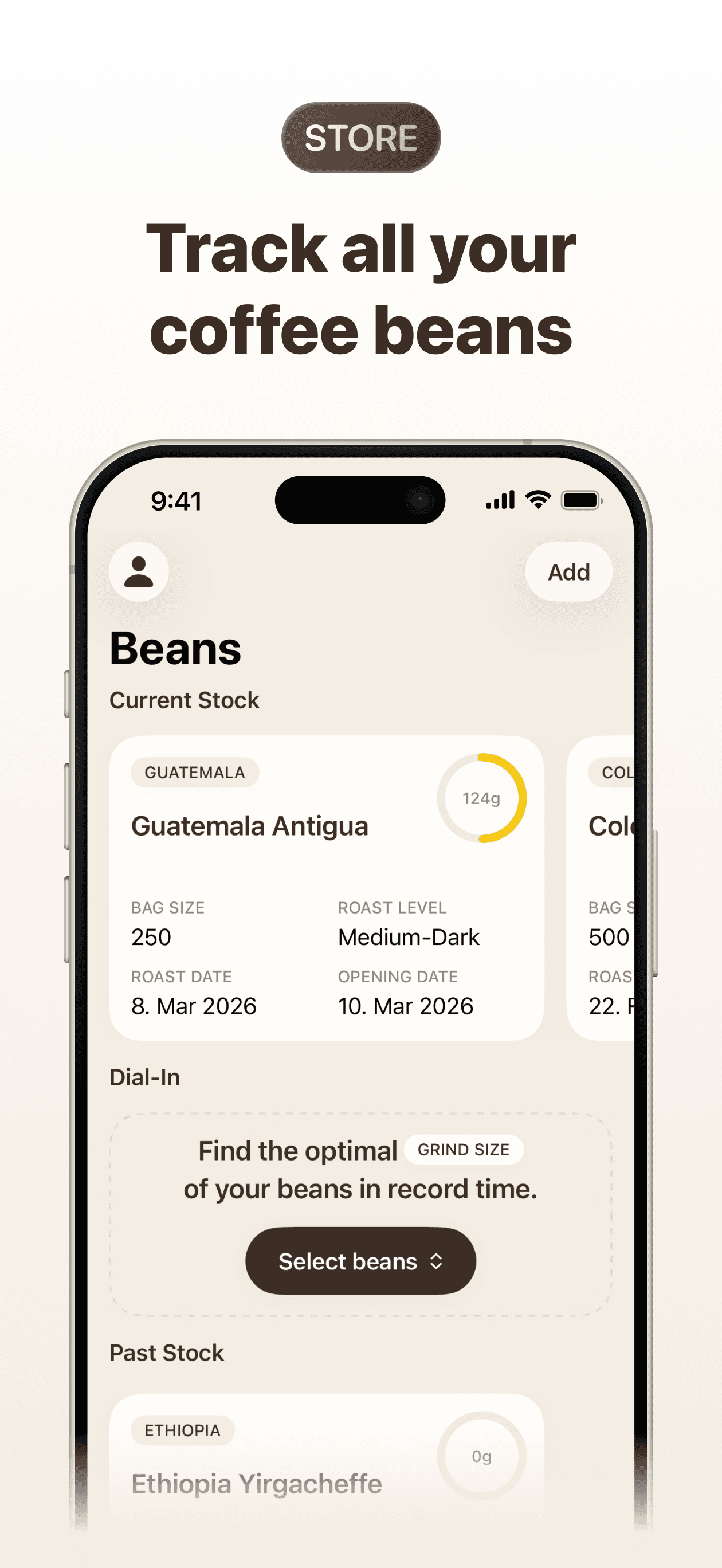 Track your coffee beans